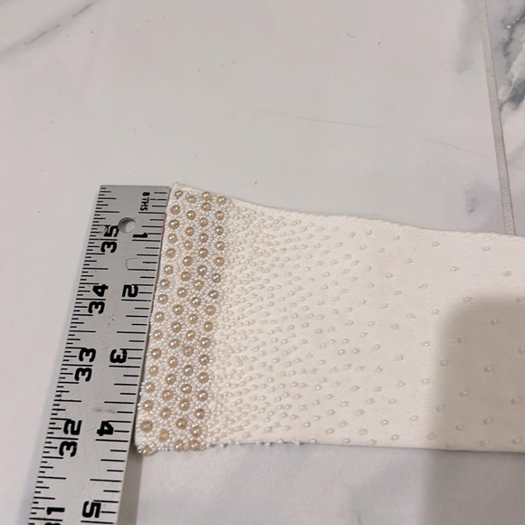 Vintage 50-60’s Faux Pearl Ivory Cotton Gloves British Hong Kong Women’s Size S - Picture 9 of 12